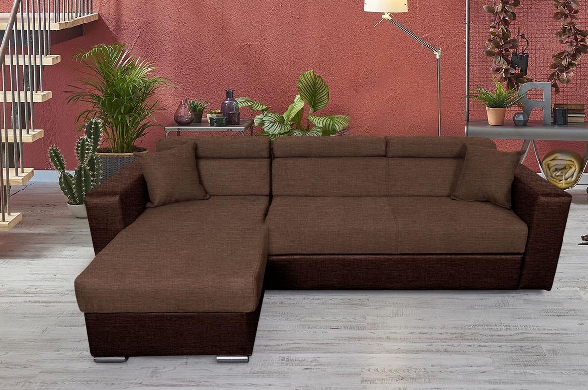 Ecksofa Laura-P links - mit Schlaffunktion